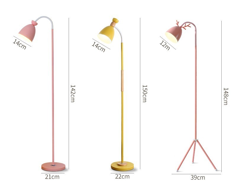Kích thước của đèn cây đứng pastel late
