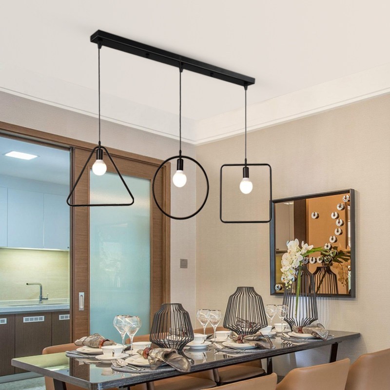 Đèn thả Edison trong không gian bàn ăn