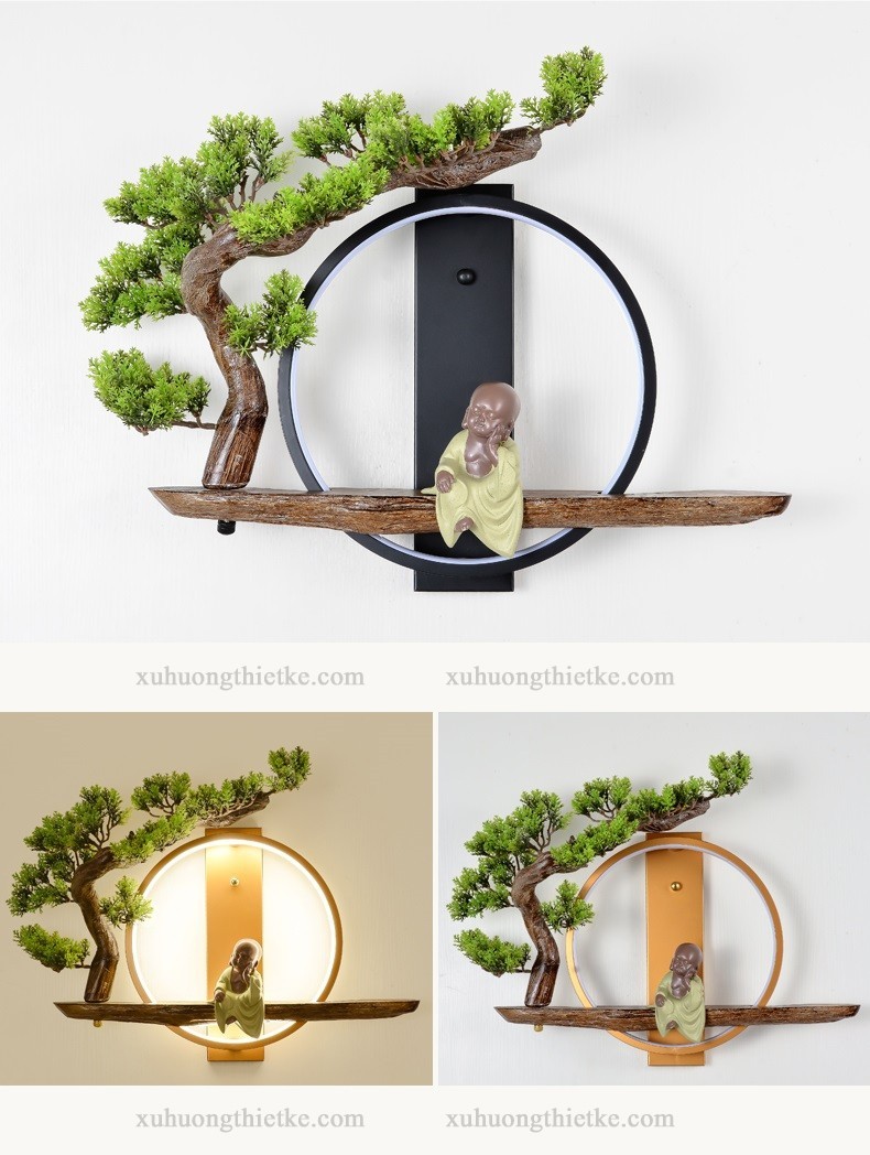 Đèn thiền định chú tiểu bên gốc bồ đề gồm 3 chế độ sáng