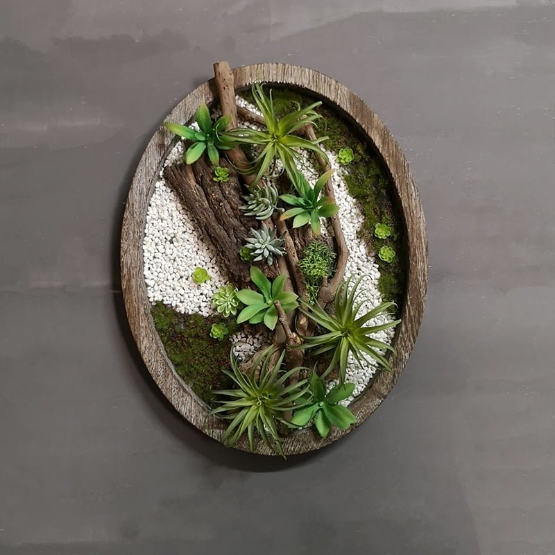 Vòng hoa gỗ vintage trang trí