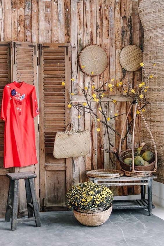 Vẻ đẹp của tre nứa trong trang trí Tết