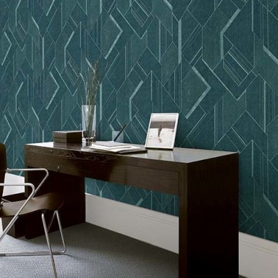Giấy dán tường màu xanh hình họa tiết