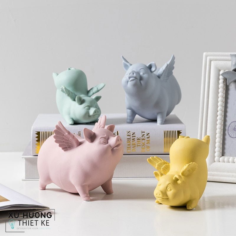 Tượng trang trí Funny Pigs