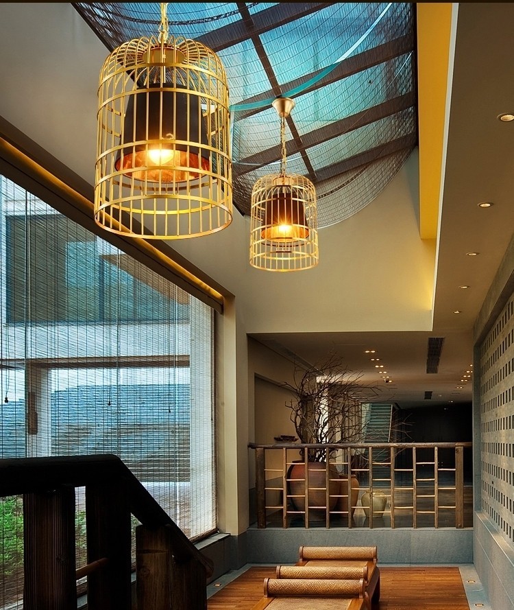 Đèn thả trần Bird Cage trong không gian tiền sảnh