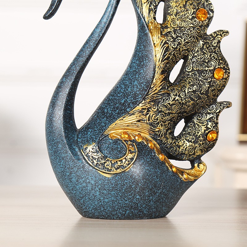 Tượng trang trí thiên nga Blue Loop