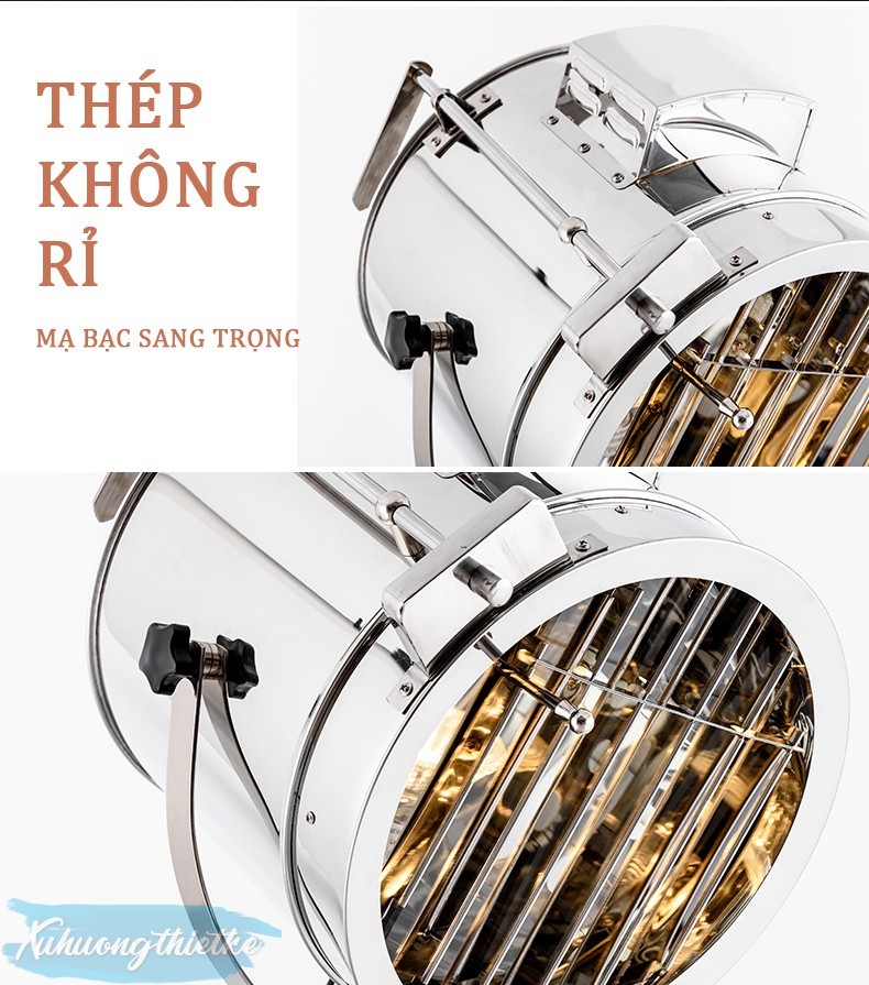Cấu tạo nguyên vật liệu cao cấp với lớp thép không rỉ và sơn phủ bạc thời thượng