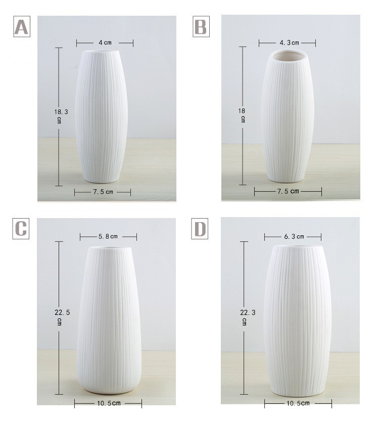 Kích thước bộ bình cắm hoa gốm sứ Simple Life