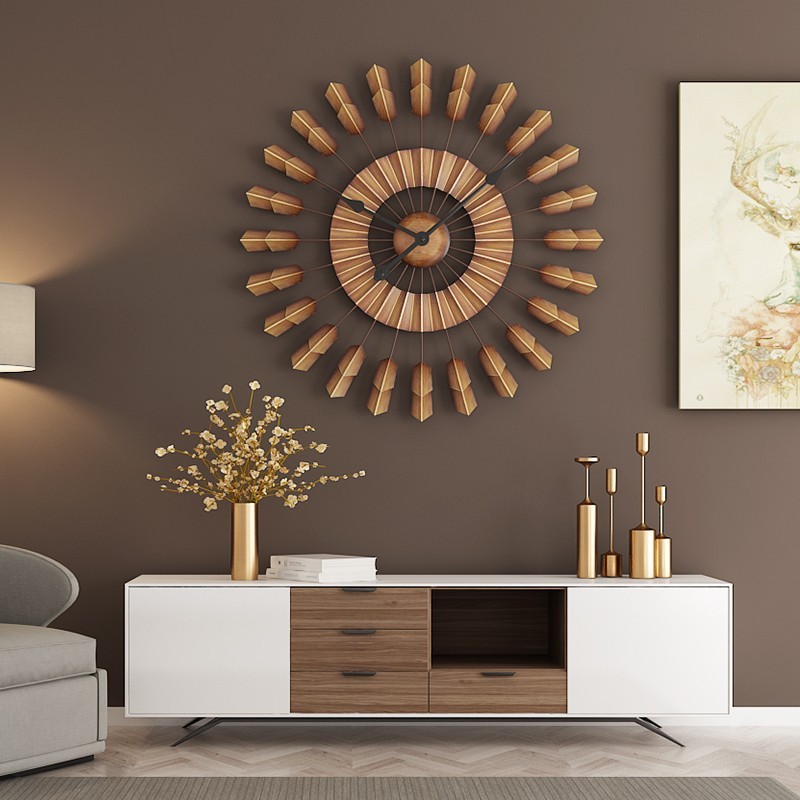 Thiết kế được khắc họa với tông màu nâu trầm ấm của đồng hồ treo tường peaceful Brown