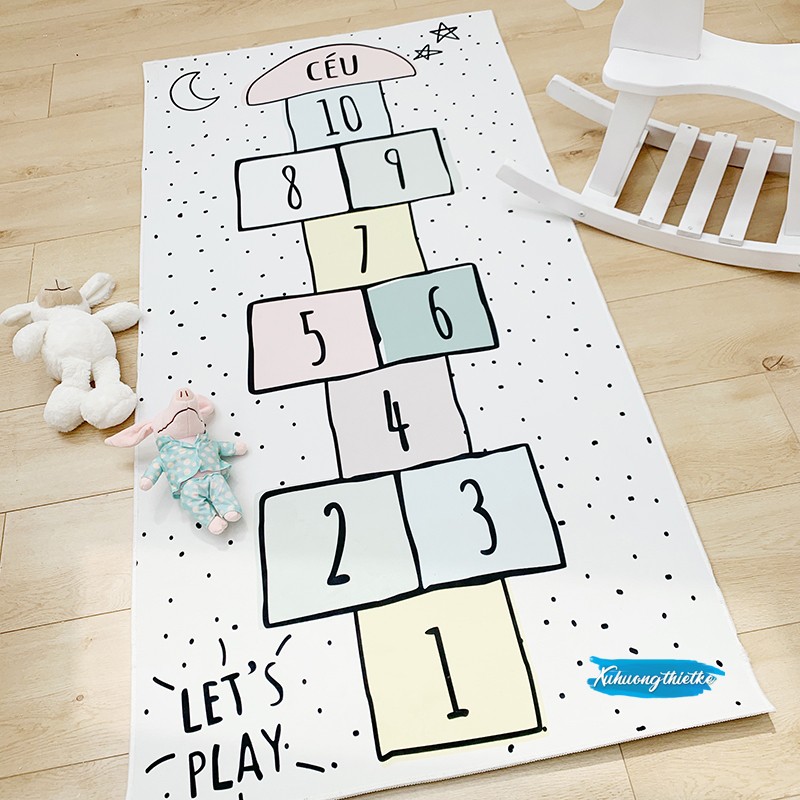Thảm trải sàn Mat Hopscotch giúp thiết kế không gian vui chơi ngay tại phòng