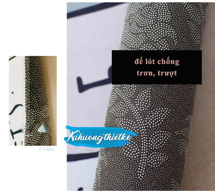 Đế thảm chống trơn, trượt giúp bé an toàn khi vận động