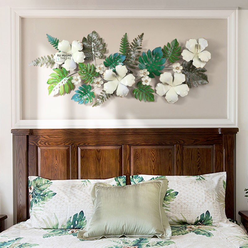 Tranh sắt nghệ thuật treo tường trang trí phòng ngủ Tropical Flowers