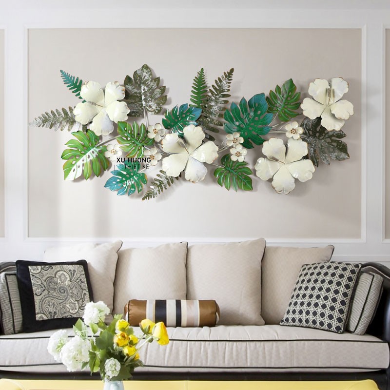 Tranh sắt nghệ thuật Tropical Flowers trang trí phòng khách