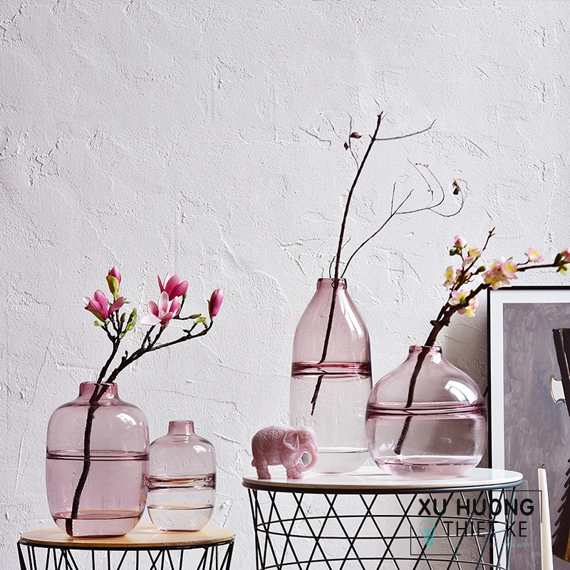 Bình hoa thủy tinh trang trí nhiều màu Victor Hugo