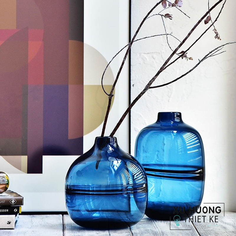 Bình hoa thủy tinh trang trí nhiều màu Victor Hugo