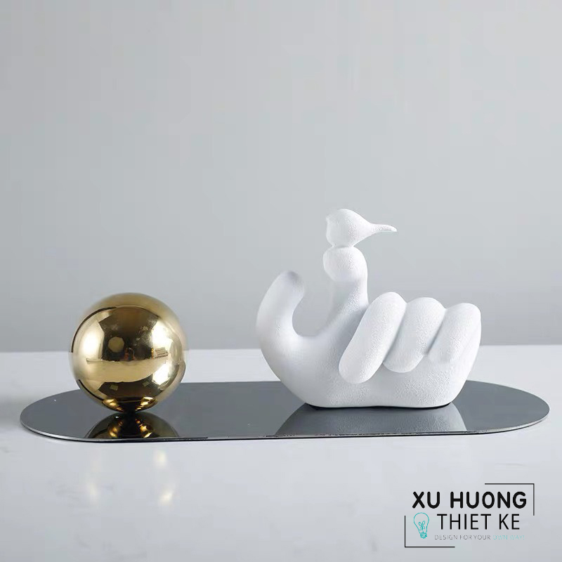 Tượng trang trí bàn tay chim Bắc Âu hiện đại