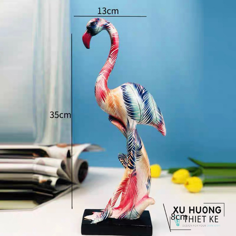 Tượng trang trí hồng hạc ngũ sắc