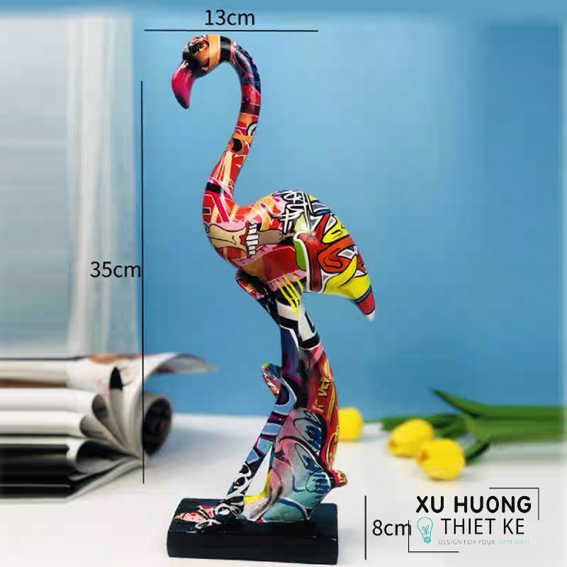 Tượng trang trí hồng hạc ngũ sắc