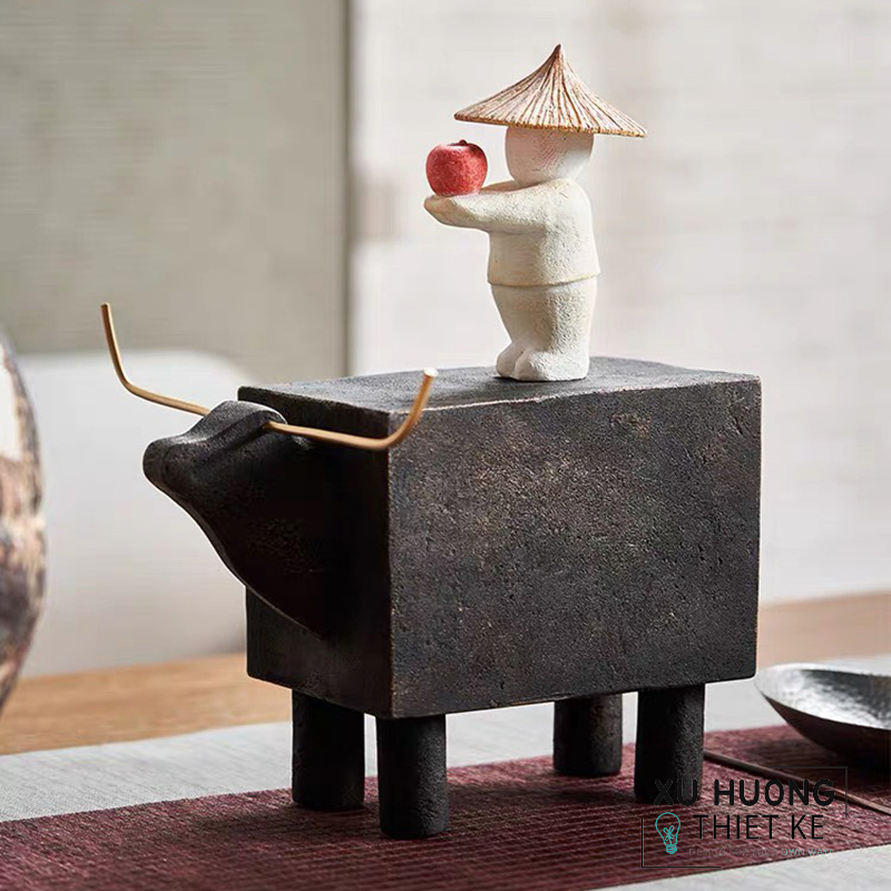 Tượng trang trí cậu bé chăn trâu