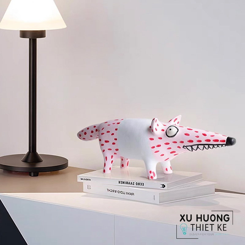 Tượng trang trí cá sấu heo nhựa Resin