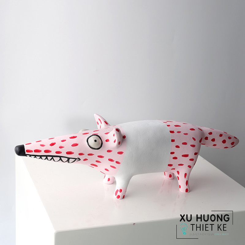 Tượng trang trí cá sấu heo nhựa Resin