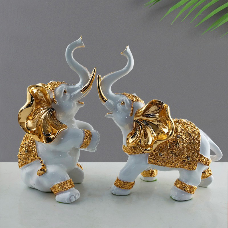 Tượng voi chiêu tài mạ vàng Justly