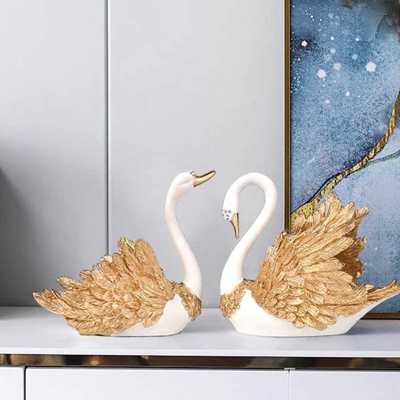 Tượng đôi thiên nga trang trí Claude