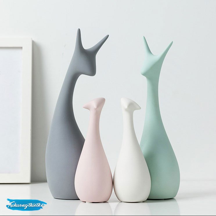 Tượng trang trí Pastel Deers (Bộ)