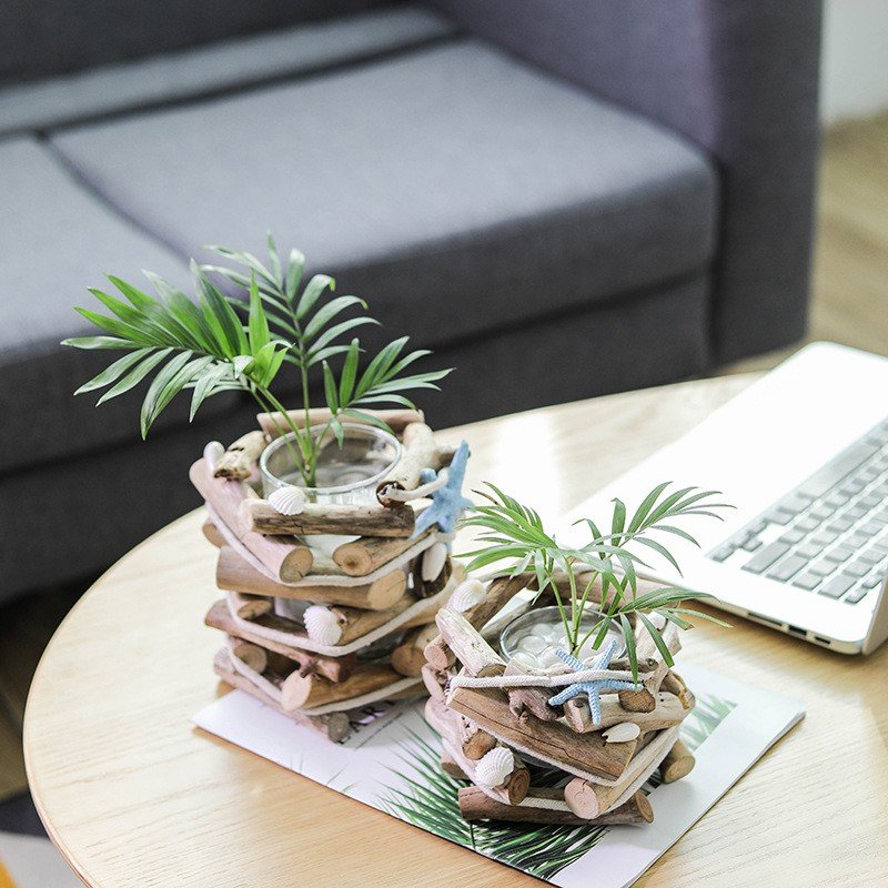 Chậu cây, hoa gỗ để bàn sao biển