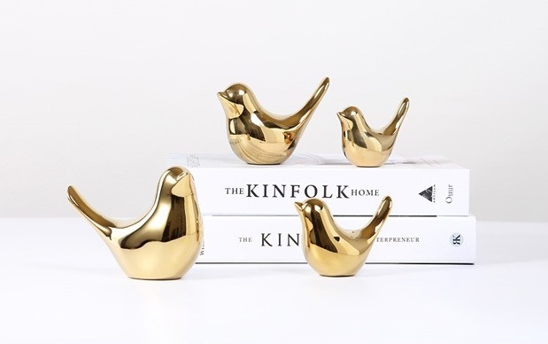 Chim gốm Passer mạ vàng (bộ)