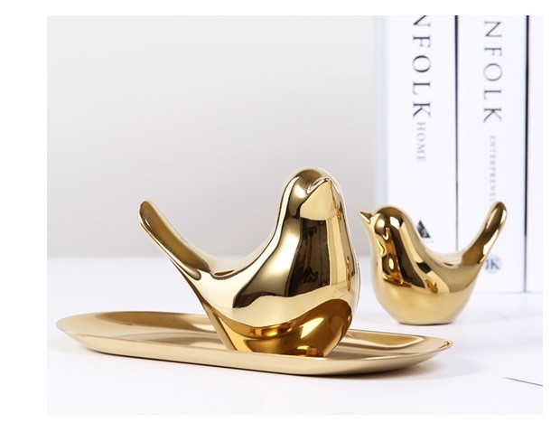 Chim gốm Passer mạ vàng (bộ)