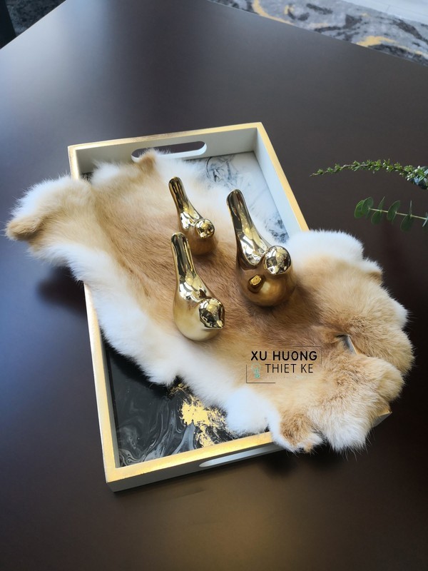 Chim gốm Passer mạ vàng (bộ)