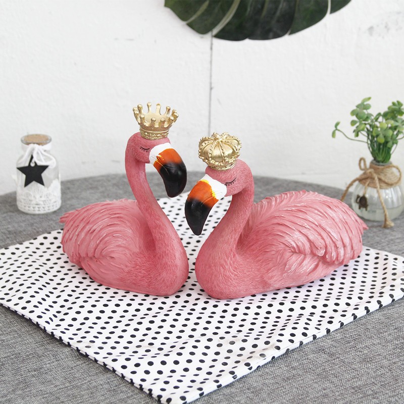 Tượng trang trí hồng hạc Flamingo mỏ đỏ