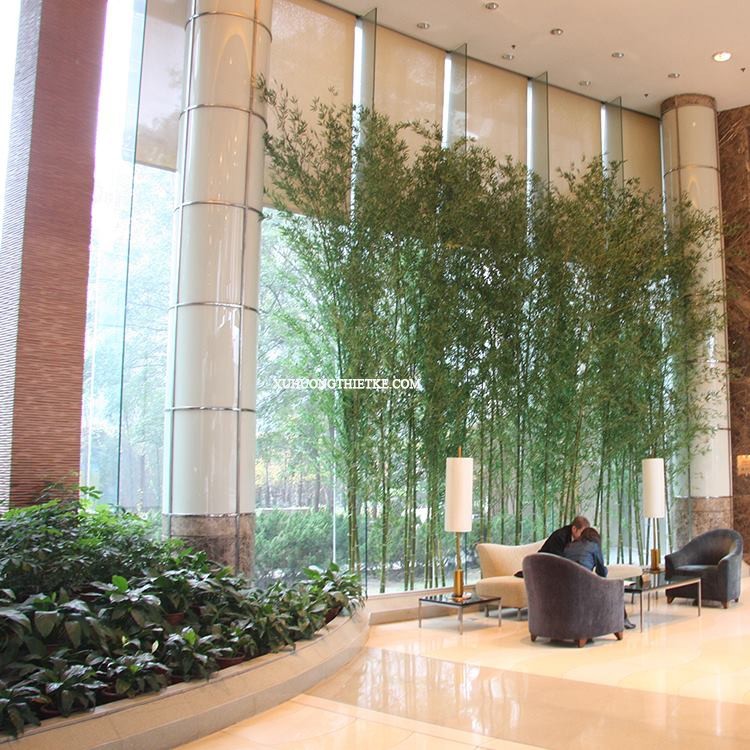Cây trúc quân tử - tường cây giả trang trí