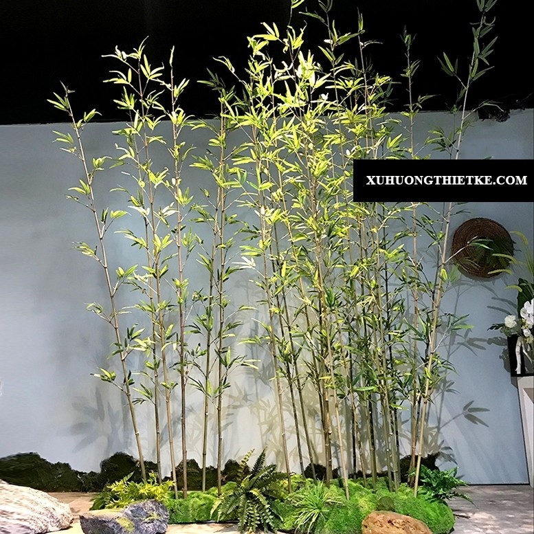 Cây trúc quân tử - tường cây giả trang trí