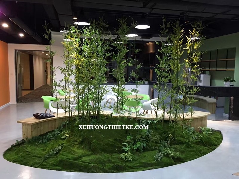 Cây trúc quân tử - tường cây giả trang trí