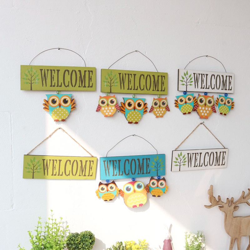 Bảng gỗ treo cửa phòng phong cách Zakka