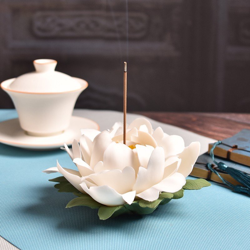 Dĩa cắm nhang hoa mẫu đơn