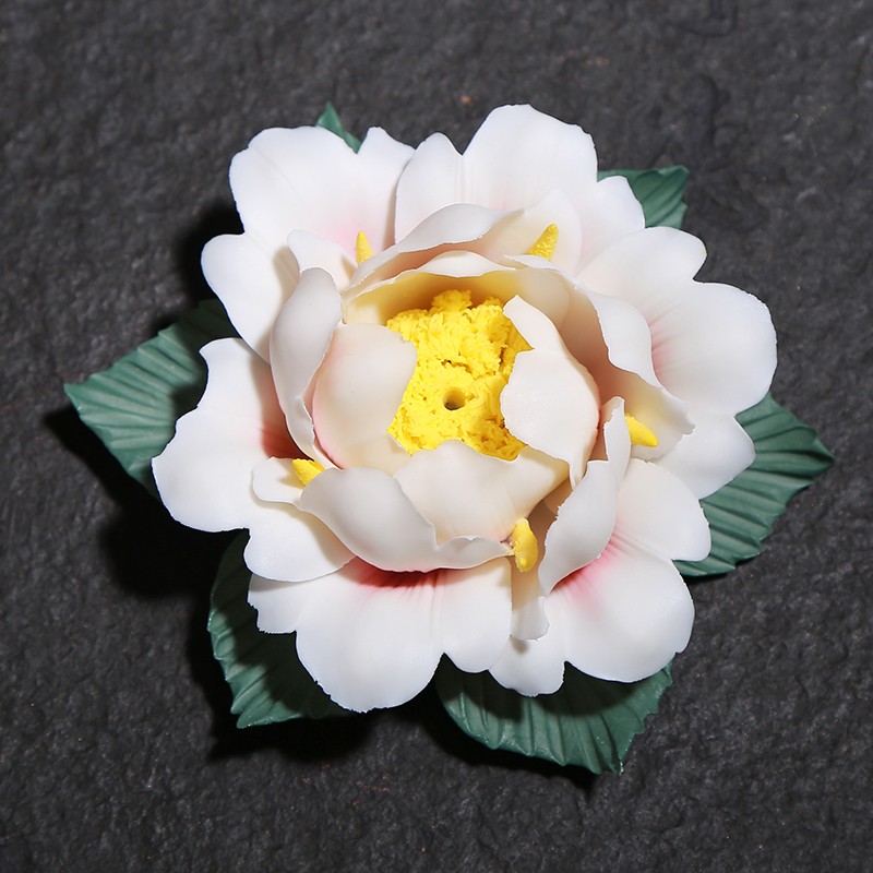 Dĩa cắm nhang hoa mẫu đơn