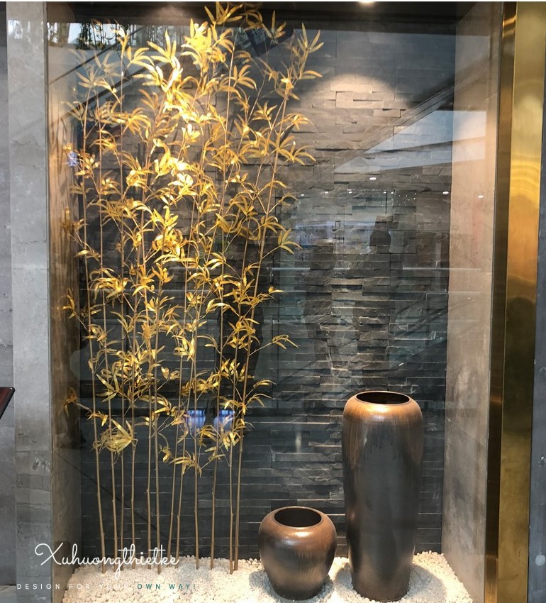 Trúc quân tử mạ vàng