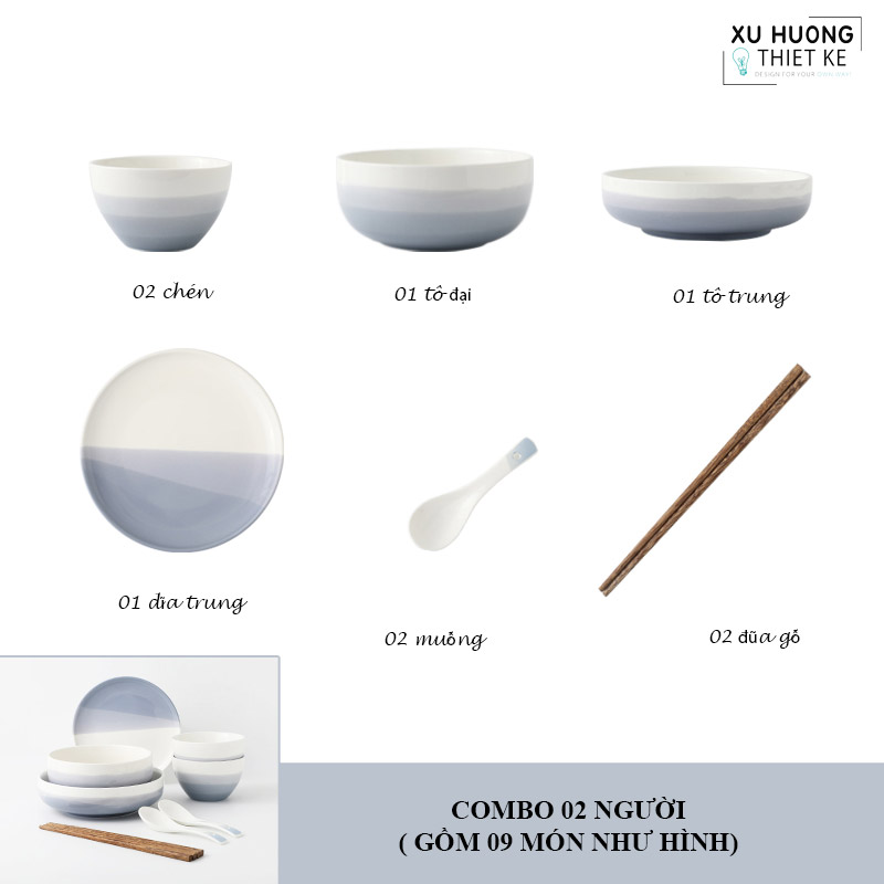 Bộ chén dĩa phong cách Nhật Bản