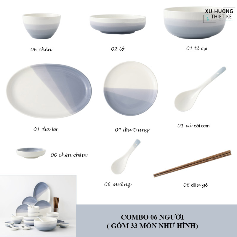 Bộ chén dĩa phong cách Nhật Bản