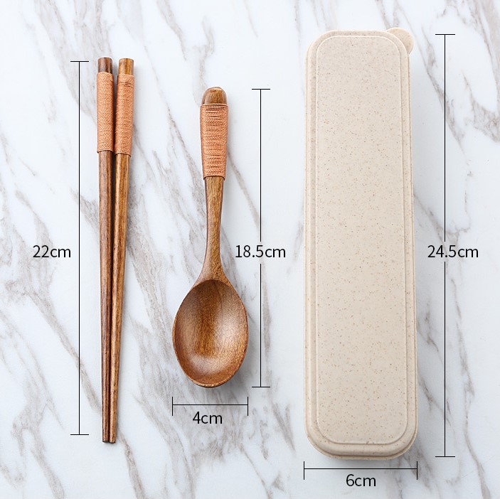 Set muỗng đũa gỗ xuất Nhật cao cấp