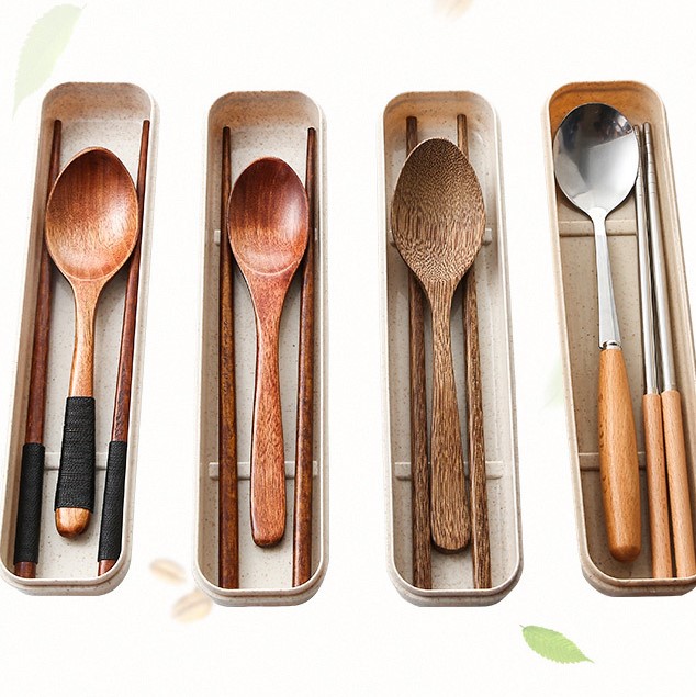 Set muỗng đũa gỗ xuất Nhật cao cấp
