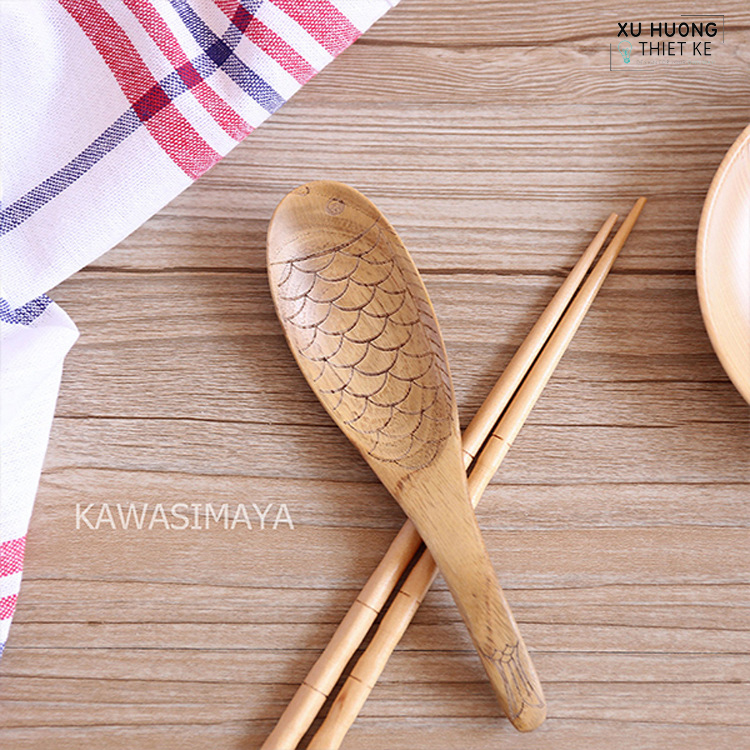 Muỗng gỗ xuất Nhật hình cá