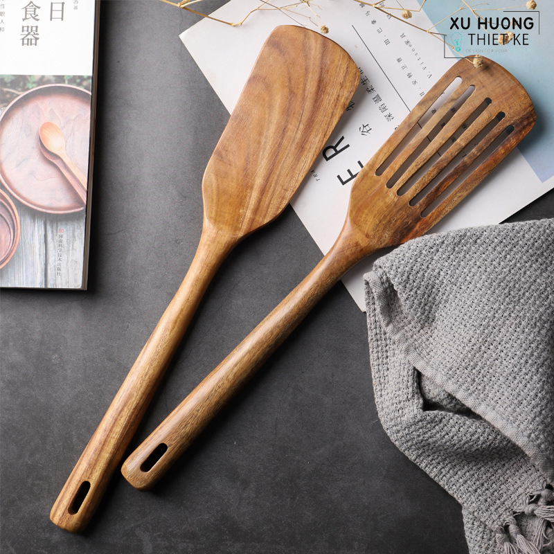 Thìa gỗ rán, chiên xào đồ ăn