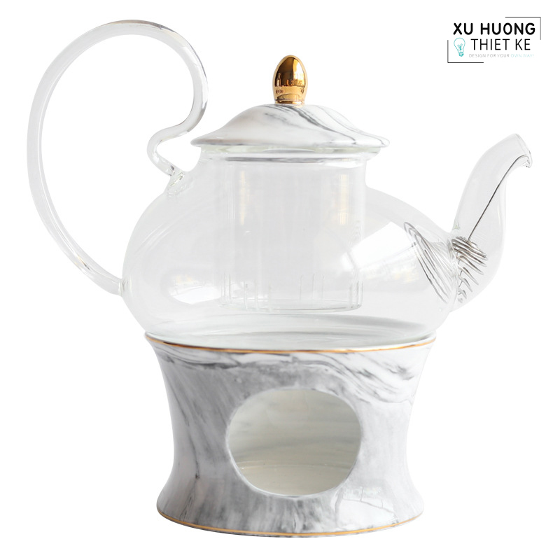 Bộ ấm trà chiều phong cách châu Âu cao cấp Pinky Marbel (20 món)