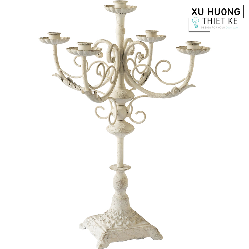 Kệ nến châu Âu cổ điển White Fillar
