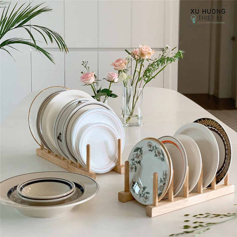 Giá gỗ để bát đĩa