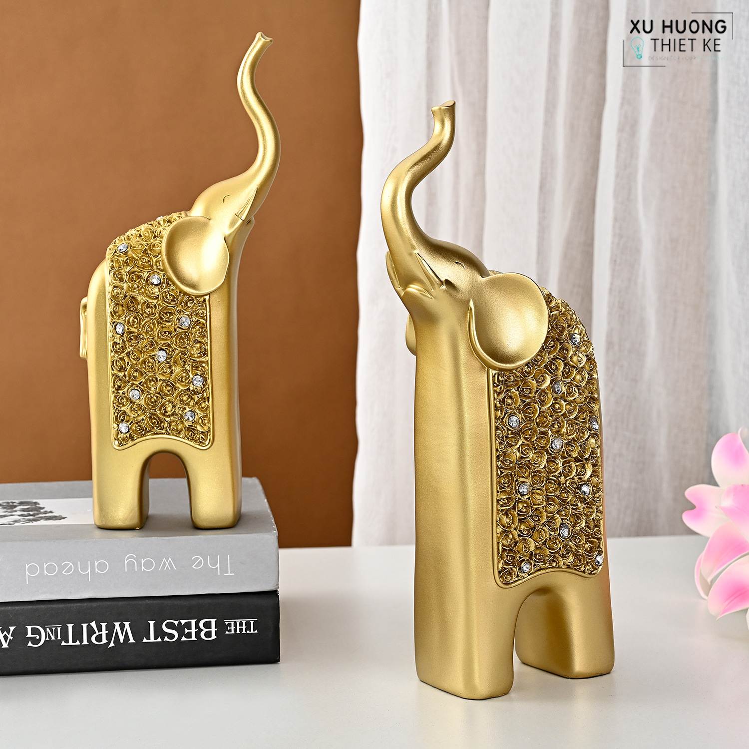 Tượng voi phong thủy Philip Edore (Vàng)
