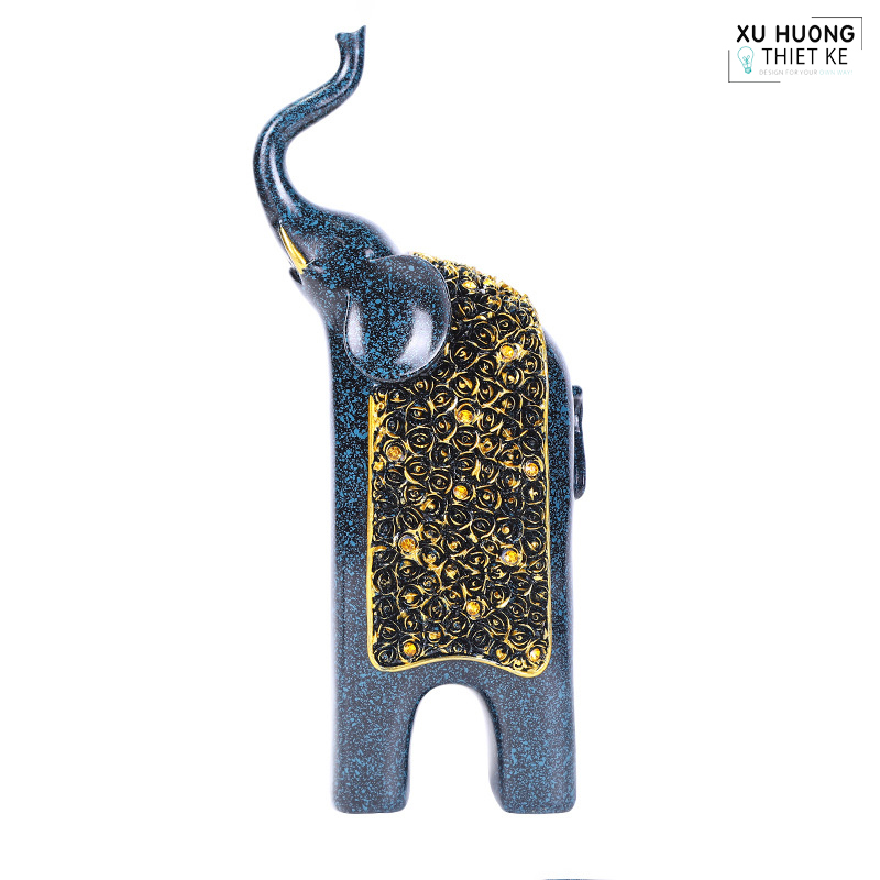 Tượng voi phong thủy Philip Edore (Xanh)